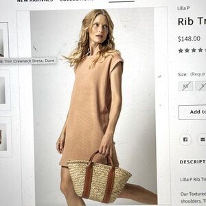 Lilla P Rib Crewneck Dress. New. Size S